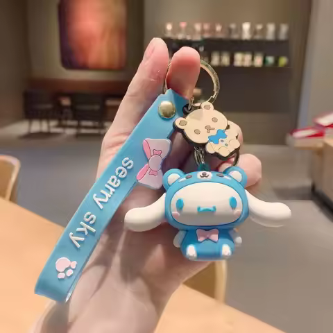 HelloKitty Keychain Kawaii Kuromi Cinnamoroll Little Twin Stars New Fashion Girl Bag Pendant Keyring
