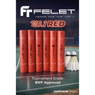 FELET No.1 Red Shuttlecock – Tournament Grade | BWF Approved | High Durability (1 Tube)