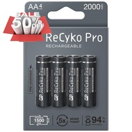 พร้อมส่ง！！ ถ่านชาร์จ Gp recyko Pro AA 4 ก้อน 2000 mAh ของแท้ ก้อนสีดำ #ถ่านชาร์จ 18650  #ถ่านชาร์จ usb #ถ่านชาร์จ 3 7v  #ถ่านชาร์จ    #ถ่านชาร์จ aa