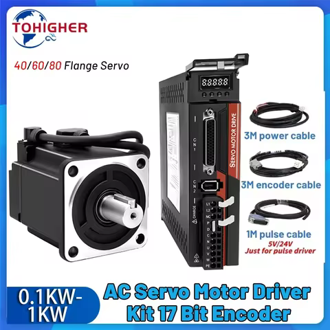 AC servo motor kit 100W/200W/400W/600W/750W/1000W servo motors and driver 40/60/80 Flange servo moto