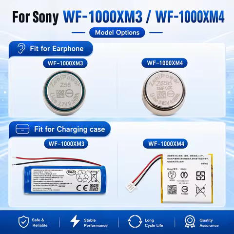 Z55H Z55 Replacement Battery for Sony WF-1000XM4 WF-1000XM3 Bluetooth Headset Charging Case Repair C