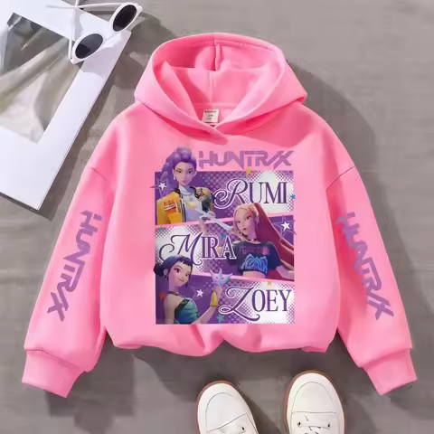 Y2K KPop Demon Hunter Hoodie for Teens/Boys/Kids Rumi KPop Demon Hunter Hoodie Autumn Casual Long-Sl