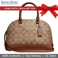 Coach Handbag In Gift Box Crossbody Bag In Gift Box Mini Sierra Satchel Khaki / Saddle Brown 2 # F27583