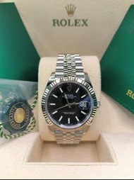 41mm全新現貨 126334-0018 Datejust 41腕錶白色黃金及蠔式鋼款，搭配亮黑色錶面及紀念型（Jubilee）錶帶。
