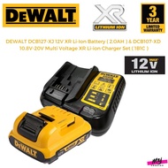 DEWALT DCB127-XJ 12V 2.0AH Li-Ion Battery & DCB107-XD 10.8V-20V Multi Voltage XR Li-ion Charger Set 