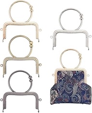 PH PandaHall 4 Colours Bag Closure Frame with Handle 15 cm Metal Bags Clutch Frame Square Kiss Closu