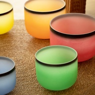 Hye-eun 8inch Candy Color Chakra Frosted Quartz Crystal Singing Bowl 432hz/440hz for Yoga Sound Heal