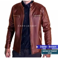 SUPER Elegant Men's Sheepskin Jacket Brownie ARL 033 Silverstone BIG SIZE M L XL XXL 3XL 4XL PAY ON 