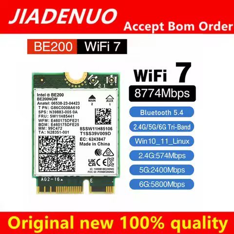 Intel BE200 NFA765A AX210NGW AX200NGW WIFI7 6E Gigabit 5G 6G Tri Band M2 with Built-in Wireless Netw