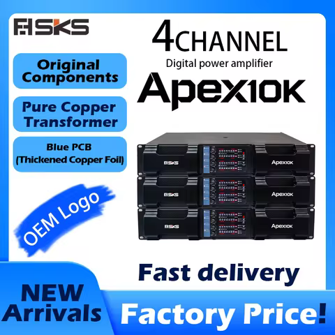 Apex10K FP10000Q Professional Power Amplifier 2 Channel High Power Audio Amp for Stage DJ Club Conce