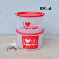 Tupperware Love One Touch Topper Small 950ml (2 PCS) - Red White