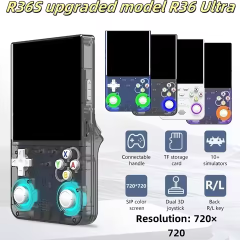 R36 Ultra Retro Handheld Game Console Linux 4.0-inch IPS HD 4K 64G 20000 Classical Games Portable Po