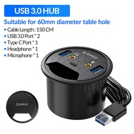 [ออกใบกำกับ- ทักแชท] ORICO Desktop Grommet USB 3.0 HUB Type C High Speed Splitter Card Reader Headph