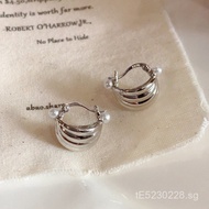 Stylish Shell French Style Three-Dimensional Niche Minimalist Pure Silver Earrings S925Design earrin
