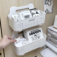 Monroe Department Store Genuine Ready Stock Wall-Mounted Storage Basket Student Dormitory Wall Perforation-Free Shelf Stationery Book Finishing Holl