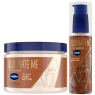 Vaseline Illuminate Me Body Butter & Body Oil - Shimmering Body Bronzer, Hydrating Whipped Organic S