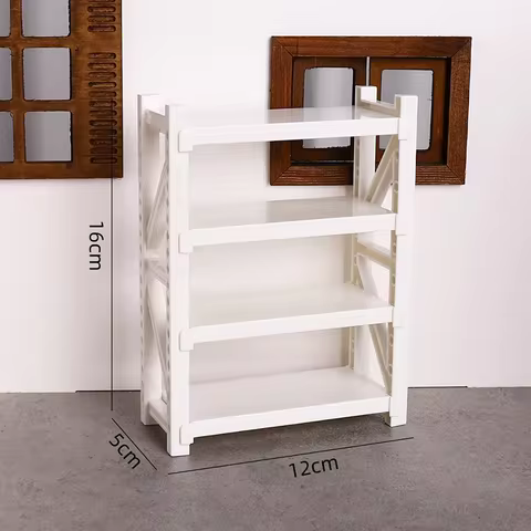 White Shelves Rack Storage Model Scale for Dollhouse Miniature Warehouse Scene Play House Decorative