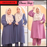 Dress Muslimah Jubah Abaya by HASNURI Suit Cik Zakiya Plus Size Set Seluar Saiz Besar Dress Umrah 50 3xl/4xl/5x