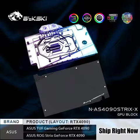 Bykski N-AS4090STRIX-X ASUS ROG RTX4090 Watercooler For Strix / TUF 4090 GPU Water Block + Aluminum 