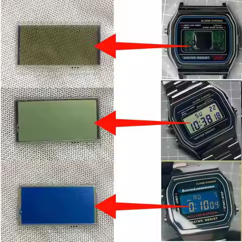 F-91W F-105 A158 A159 A168 STN LCD High Contrast Screen Mod for Casio Watch Transparent Blue Origina