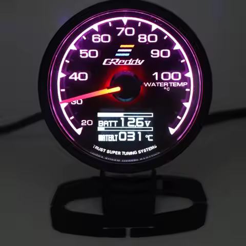 7 Colors Greddi Water Temp Gauge 62mm Turbo Boost Oil Pressure /Temp RPM Vacuum Meter