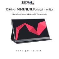 [🔥4k🔥] ZSCMALL Portable Monitor 15.6" IPS 1080P 2K 4K FHD QHD UHD IPS Portable Monitor Screen with Stand for Laptop Type-c HDMI HDR Ultra-thin Display PS4 XBOX NS