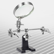 AGBBG Giúp thứ ba tay Công cụ Hàn đứng với 5X hàn kính lúp 2 Alligator Clip 360 độ xoay adju công cụ