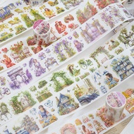 Journamm 55mm*2m Washi paper Tape Plant girl Decor Sticker Scrapbooking Materials Art Collage Photo 