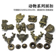 Button Metal Snap Button Retro Animal Concealed Button Wallet Button Coat Snap Button Snap Button Le