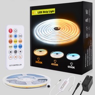 CCT COB ไฟ LED Strip ความหนาแน่นสูง 608 LEDs/m หรี่แสงได้ COB Led เทป 2700 K ถึง 6500 K เปลี่ยนไฟ LE
