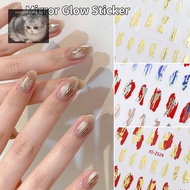 manysincerity Irregular Block Pattern Mirror Glossy Nail Sticker Magic Horaphic 3D Gold Silver Decals Tips Manicure Decorations Nice
