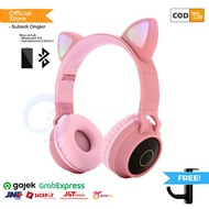Bluetooth 5.0 Headphones GTIPPOR Headset Led RGB Cute Ear Wireless with Mic