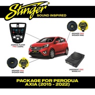 Set Penuh Stinger Android Player + Speaker untuk Perodua Axia | Perodua Axia Stinger Full Set Speake