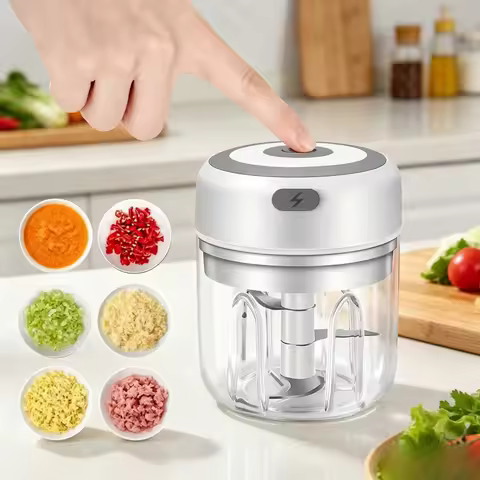 250ML Electric Garlic Mincer, USB Mini Food Chopper, Vegetable Onion Chopper, Portable Small Food Pr