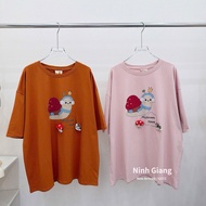 Snail T-shirt with cute embossed patterns