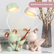 Multifunctional Cartoon Bear LED Folding Portable Table Lamp Lampu Mej Eye Protection Student Study 