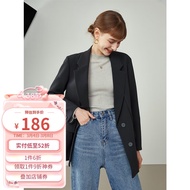 FANSILANEN范思蓝恩213142韩版灰色西装外套女春秋oversize宽松收腰休闲西服 西装 M
