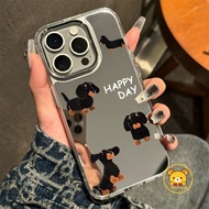 Cute Dachshund Mirror Phone Case For Vivo IQOO Z10 Z10X Z9 Turbo+ Z9X Z9s Pro U5E U5X U5 U3 U3X Z5X 