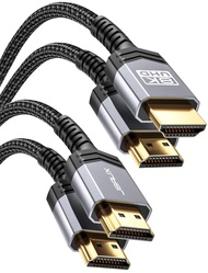 JSAUX 8K HDMI Cables 2.1 6FT 2-Pack 48Gbps 8K & 4K Ultra High Speed Cords(8K@60Hz 7680x4320, 4K@120H