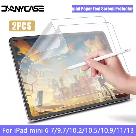 2pcs iPad Screen Protectors Paper Feel for 2024 iPad Pro 11 10th Gen iPad 10.2 7/8/9 Gen Air 6 4 5 1