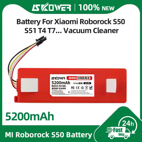 SKOWER Robot Battery For Xiaomi 1S Roborock S5 S6 S7 Max S50 S51 S52 S60 S65 S70 S75 T4 T6 T7 T60 T6