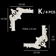 4PCS Classic White Resin Carving Ornaments Type K – Luxurious, Elegant, Home Interior Wall Decoratio