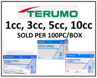 TERUMO SYRINGE SOLD PER PC or BOX 100PCS - 1cc, 3cc, 5cc, 10cc, Insulin