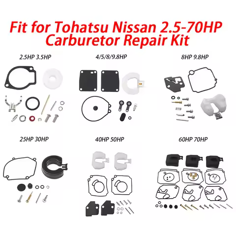 Carburetor Repair Kit Fit For Tohatsu Nissan 2.5 3.5 4 5 8 9.8 25HP 30HP 40HP 50HP 60HP 70HP 3F3 3F0