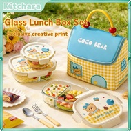 Kitchara💗 Glass Container Set High Borosilicate Airtight Food Container Brand-new Set Bekas Kaca 0 s