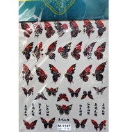 Butterfly Nail Art Stickers 5D Colorful Butterfly Laser Butterfly Cartoons 5D Back Glue Nail Decal N
