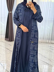 Anjani Store Terbaru Dress Etnic Motif Premium/ Gamis Twill Uniqlo Busui