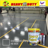 HE 6604 EXECUTIVE GREY Epoxy Paint ( Heavy Duty Coating Brand ) Floor Coating Paint / Cat Lantai int