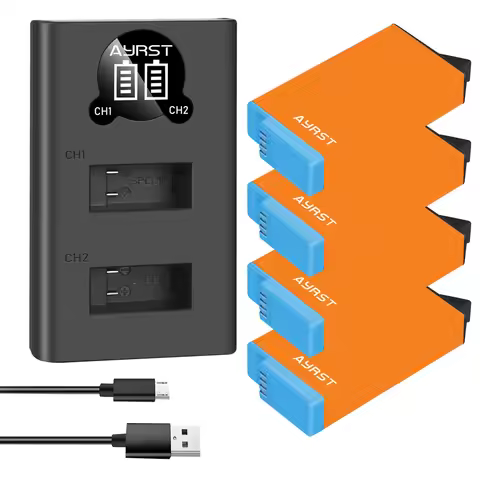 For GoPro Max Battery 3 Slot Charger + 1400mAh lithium ion Battery For 360 Panoramic Go Pro Max Came