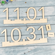 1pc Wooden Hollow Date Decor, October 31st Halloween Night, November 1st All Saints' Day, Suitable F